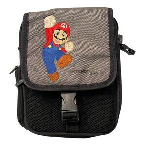 Nintendo DS Embroidered Mario Travel Bag Carrying Case Black/Gray 2008